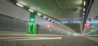  — © Blick in den leeren Luise-Kiesselbach-Tunnel in München. Foto: Marc Müller