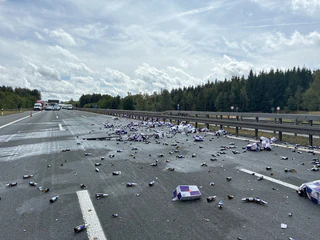 Die Autobahn war stundenlang gesperrt. — © -/Verkehrspolizeiinspektion Hof/dpa
