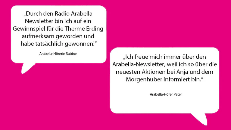 Newsletter Testimonials — © Bild: Radio Arabella