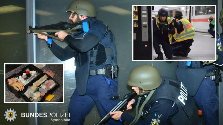 Polizeiübung, Hauptbahnhof, Landespolizei, Bundespolizei