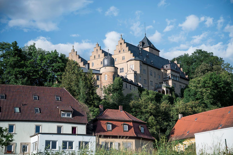 Fast 500 Jahre alt: Das Schloss Mainberg bei Schweinfurt. Die Gemeinde sucht einen Käufer. — © Daniel Vogl/dpa