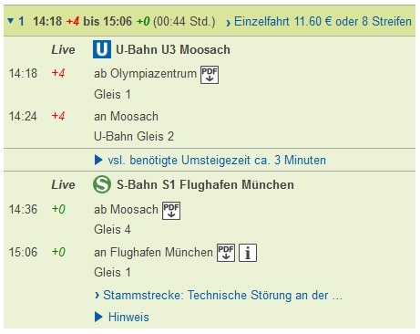 MVV, Echtzeitdaten